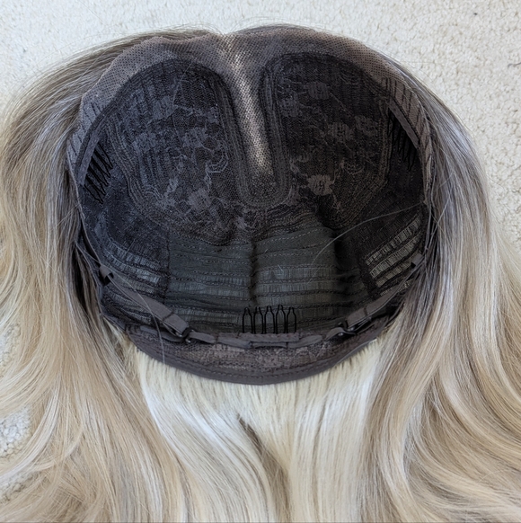 HAIRCUBE Human Hair Wig Lace Front, Rooted Creamy Light Blonde, 18" - Picture 14 of 15